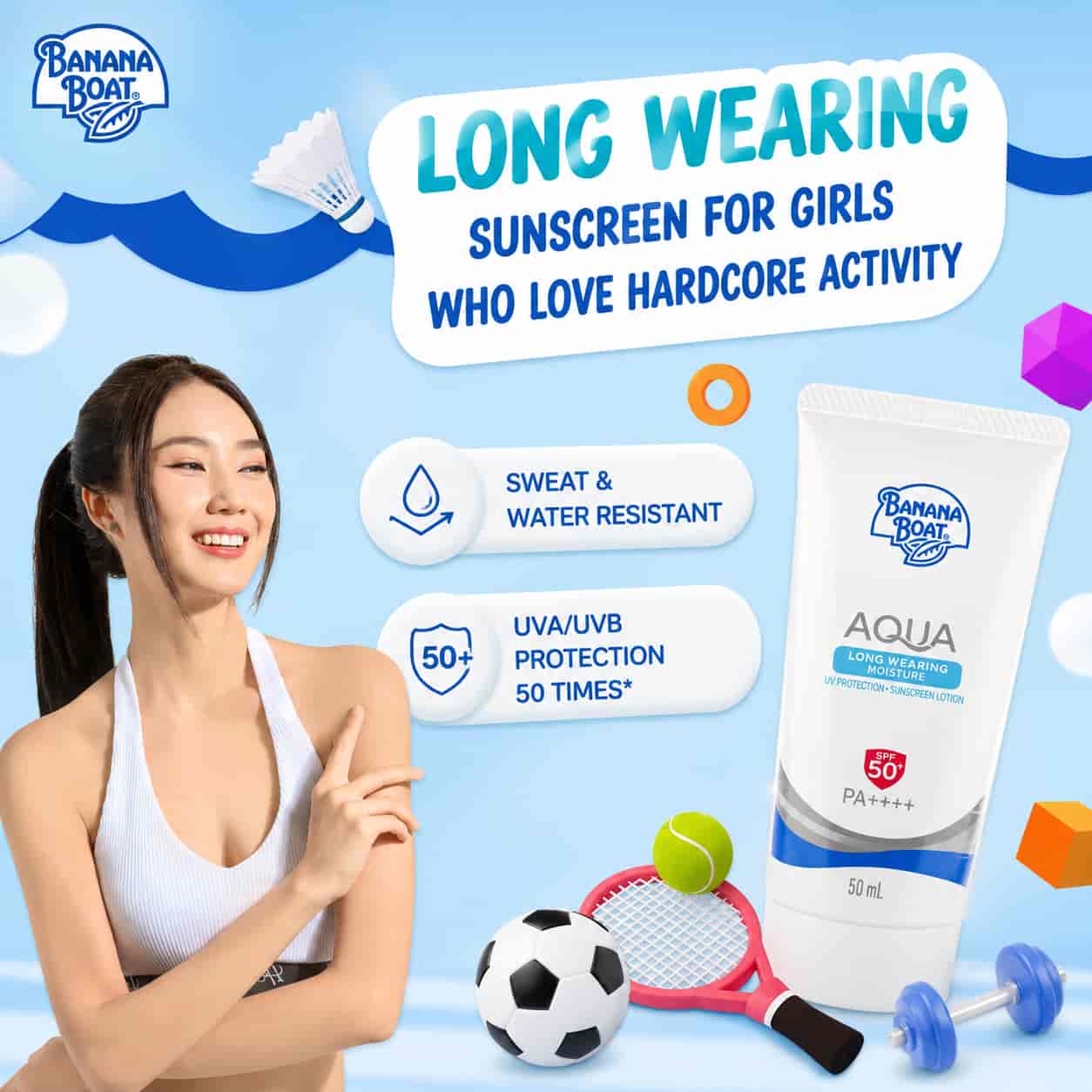 Banana Boat Aqua Daily UV Protection Sunscreen Lotion SPF50+/PA++++  2