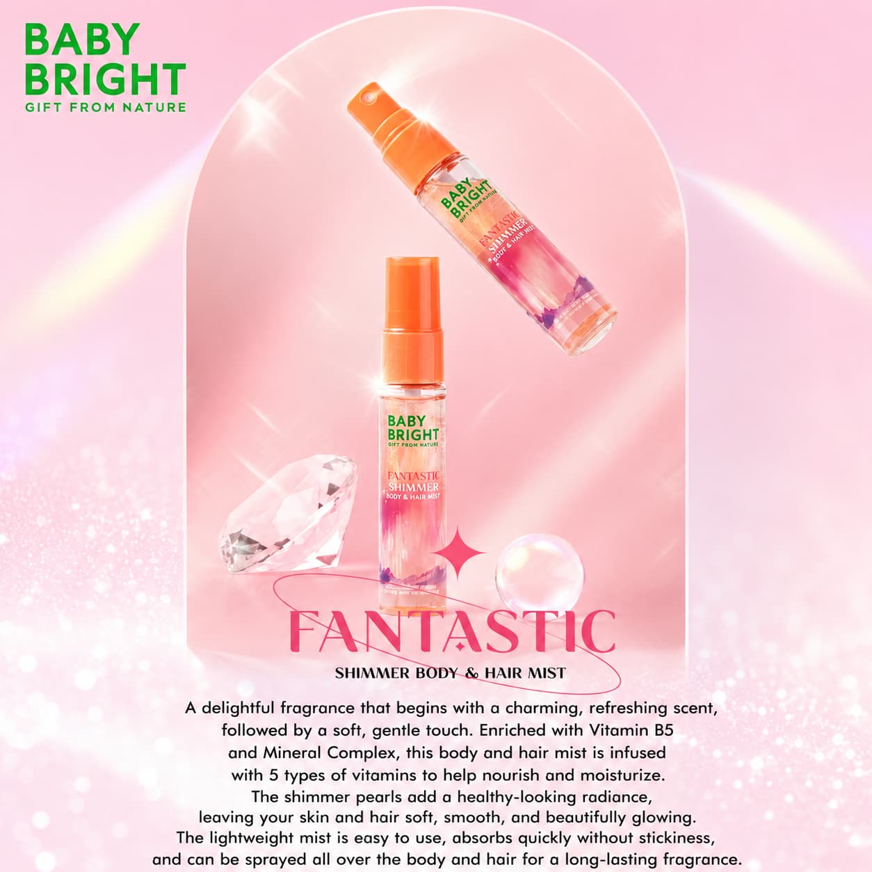 Baby Bright Body & Hair Shimmer Mist 20 ml 4
