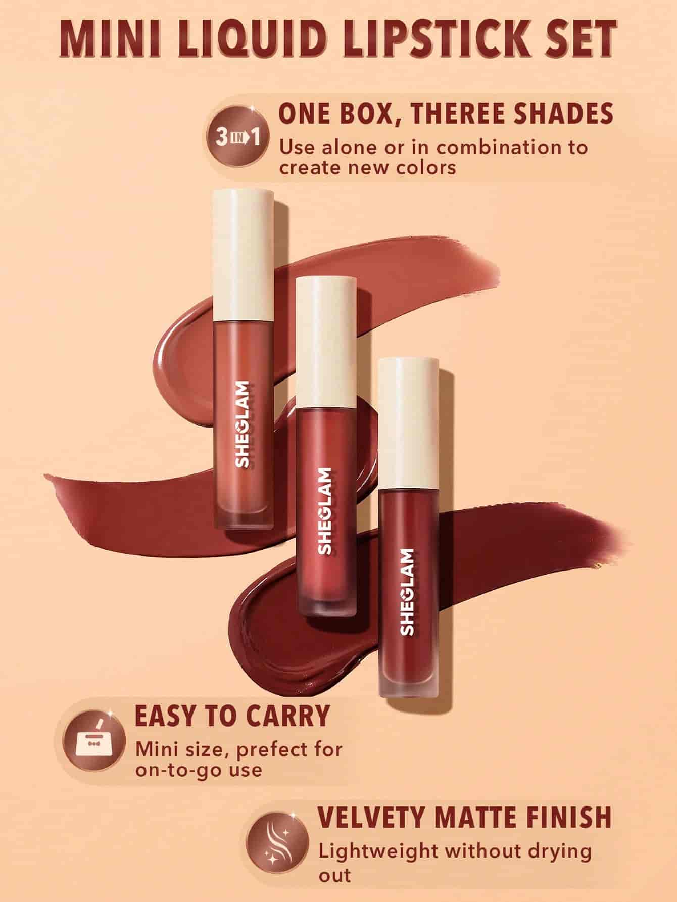 Sheglam Matte Allure Mini Liquid Lipstick Set (3pcs) 4