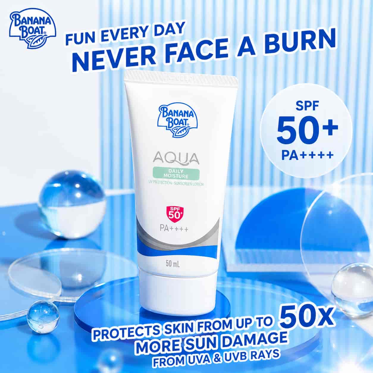 Banana Boat Aqua Daily UV Protection Sunscreen Lotion SPF50+/PA++++  3