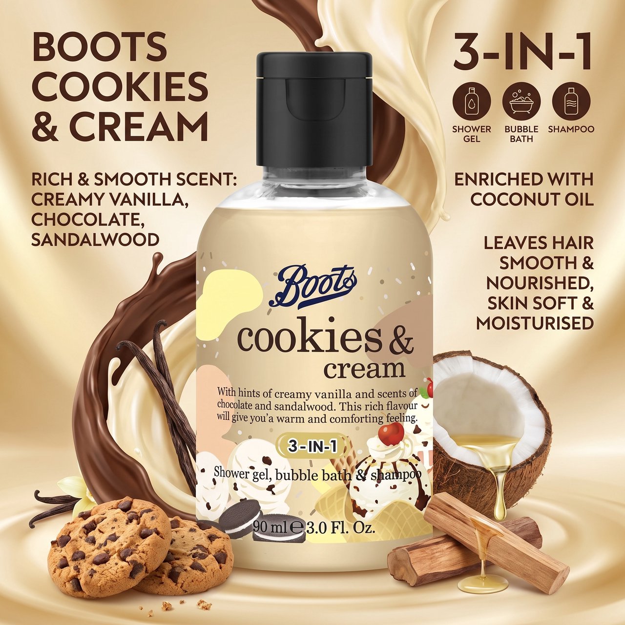 Boots Flavour Shower Gel Bubble Bath & Shampoo Mini 4
