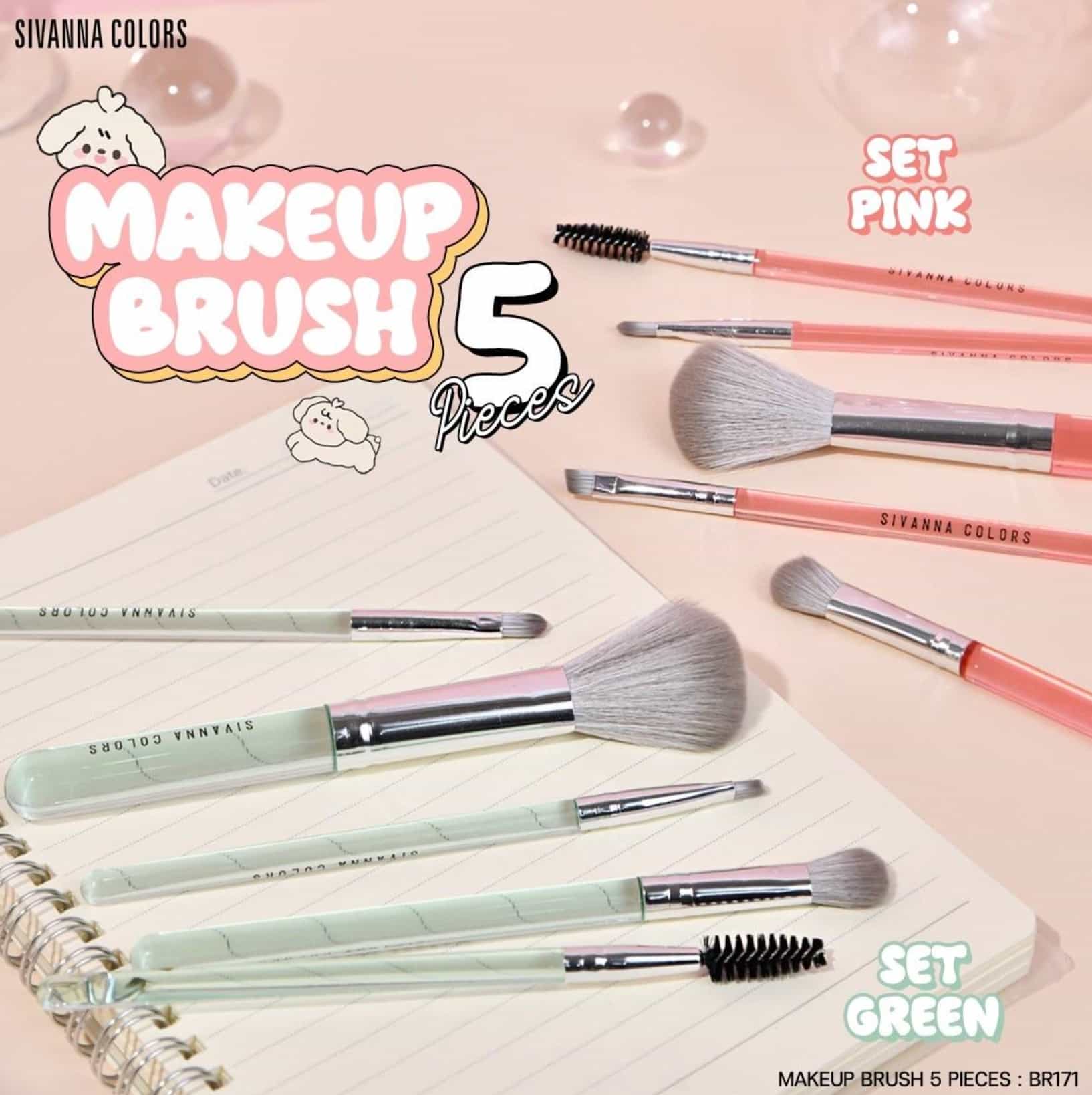 Sivanna color make up brush set 5pcs 3