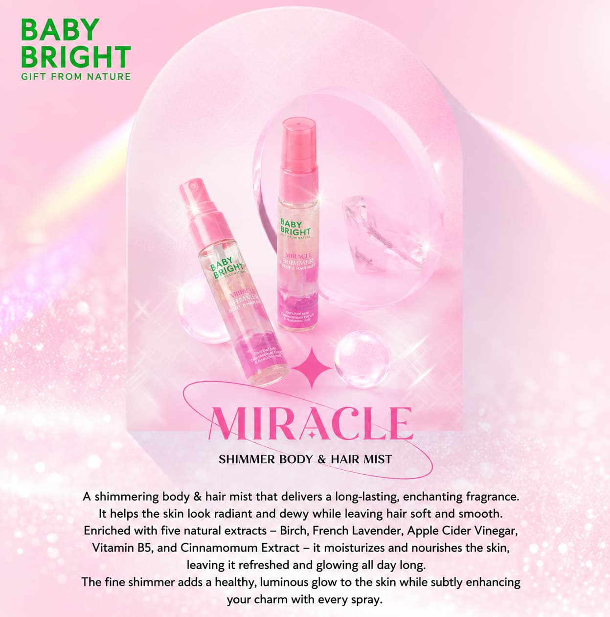 Baby Bright Body & Hair Shimmer Mist 20 ml 4