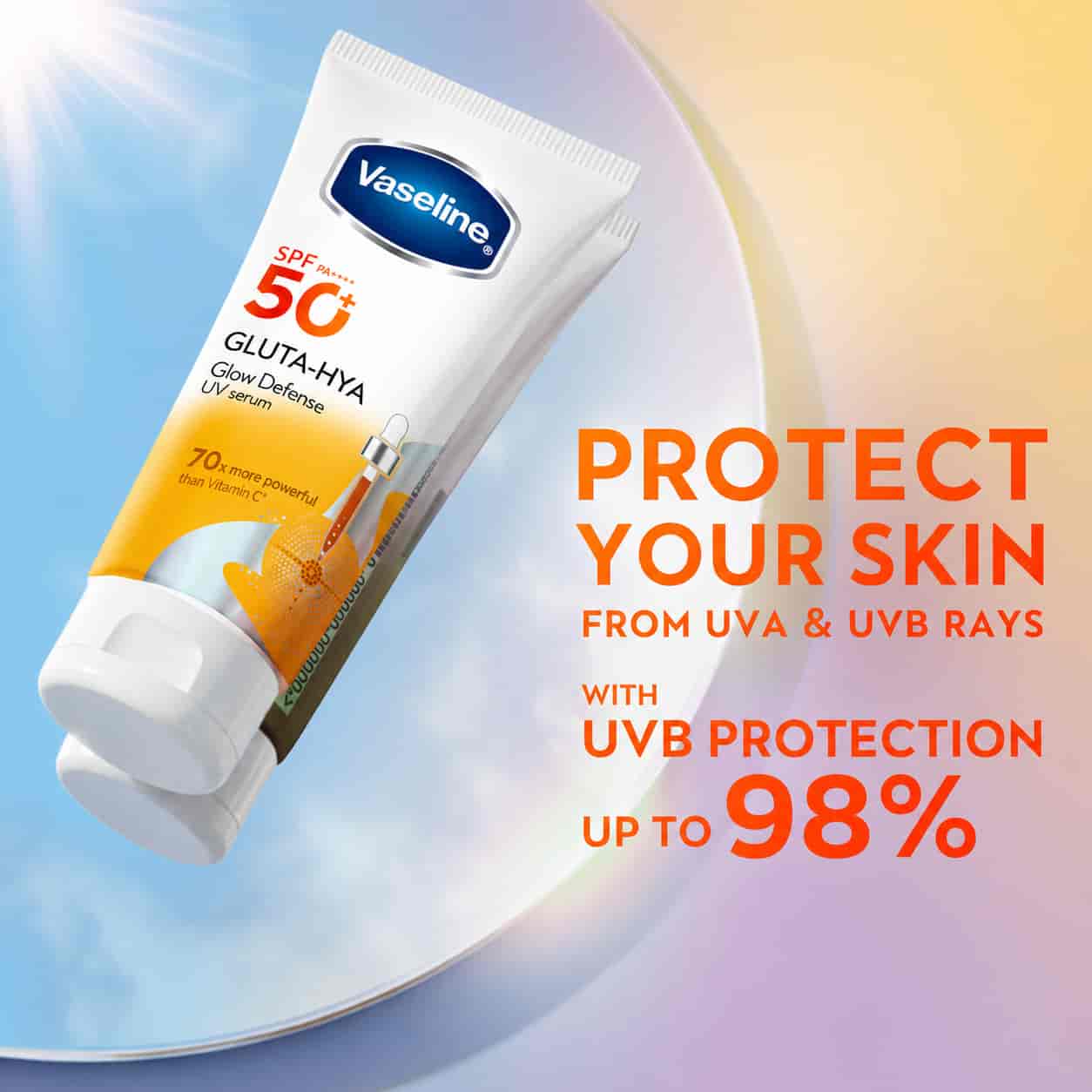 Vaseline SPF50+ PA++++ Gluta-Hya Glow Defense UV Serum 2