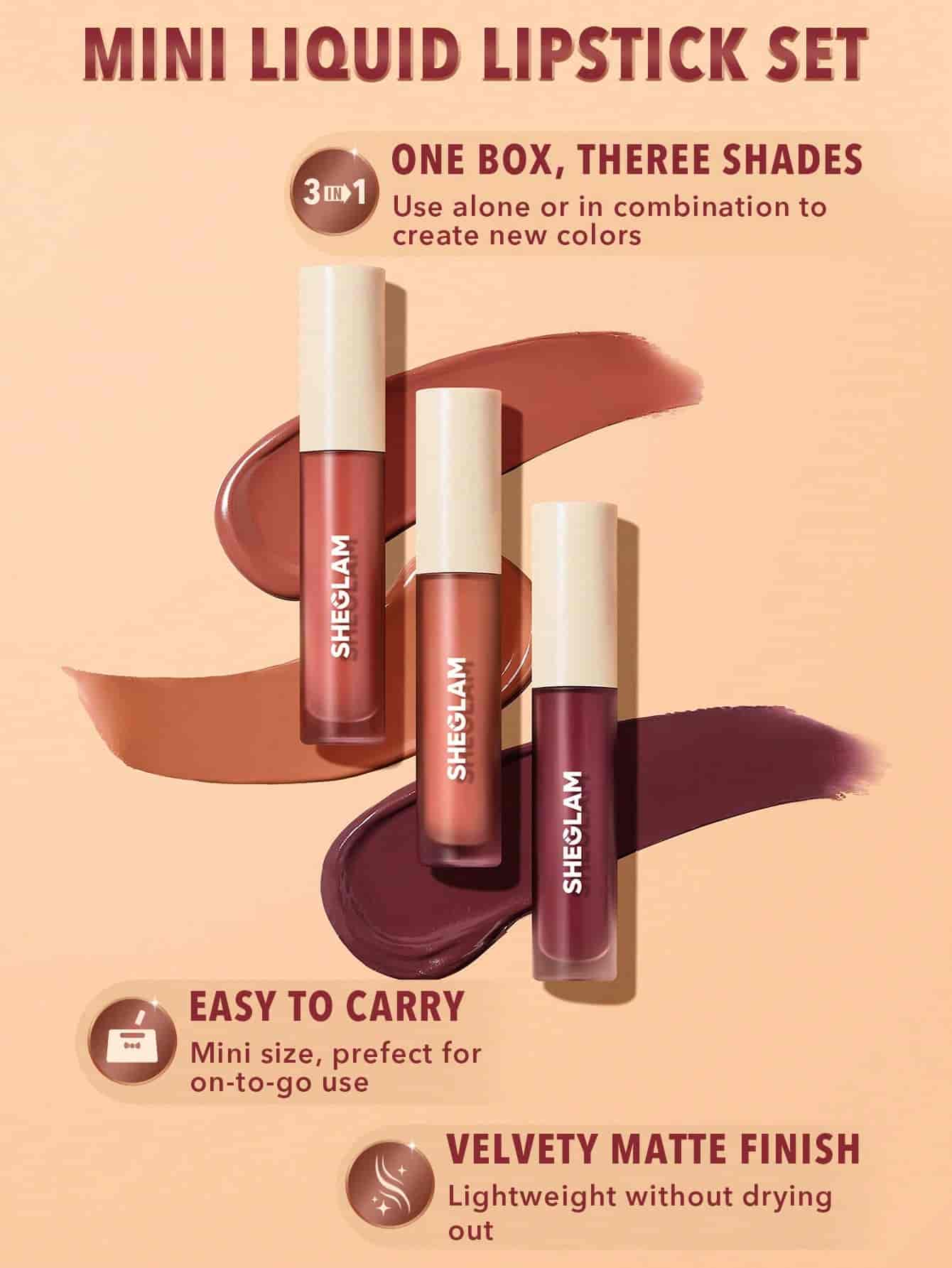 Sheglam Matte Allure Mini Liquid Lipstick Set (3pcs) 4