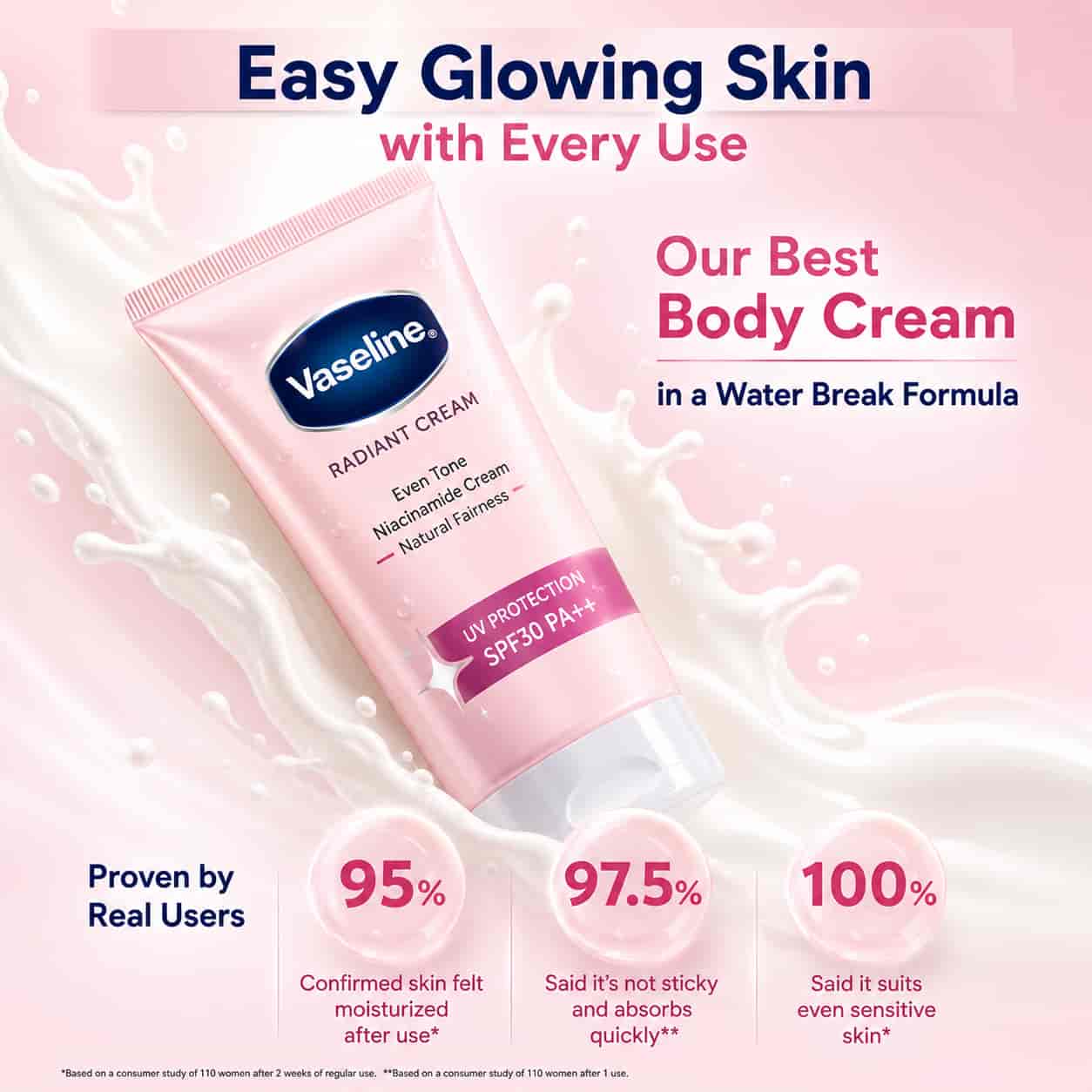 Vaseline Radiant Cream Sunscreen Tone-Up Natural Glow SPF30 PA++ 4