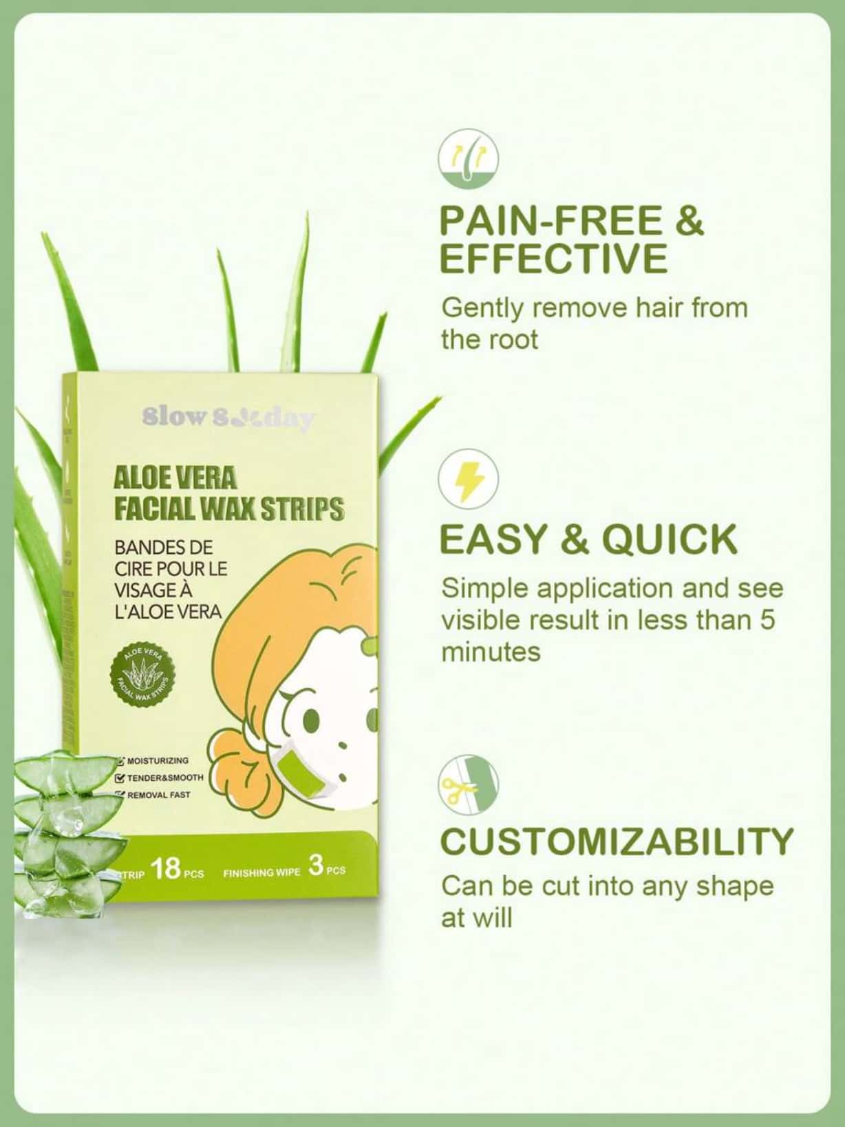 SlowSunday  Facial Wax Strips 40g 2