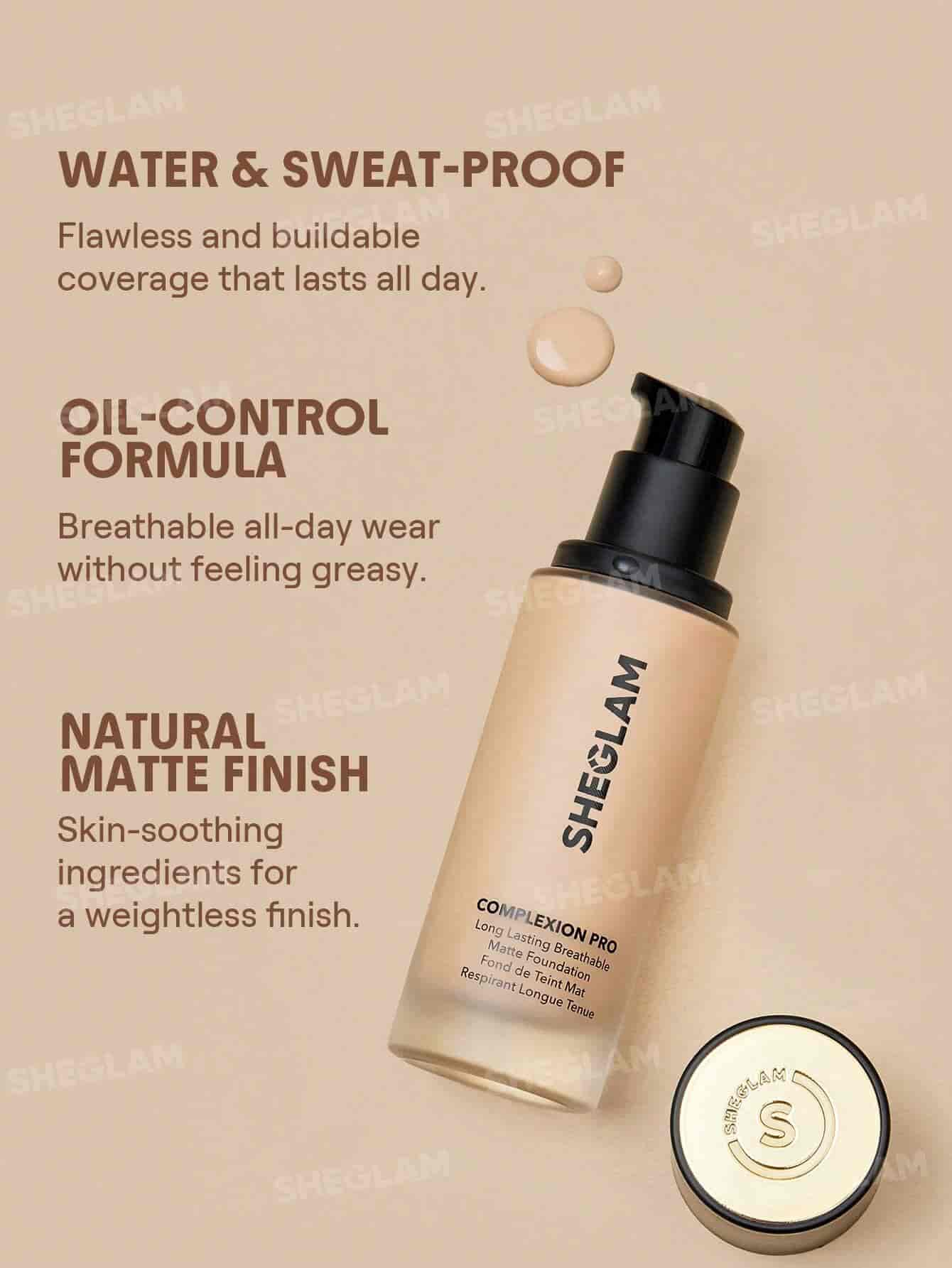 Sheglam Complexion Pro Long Lasting Breathable Matte Foundation 8