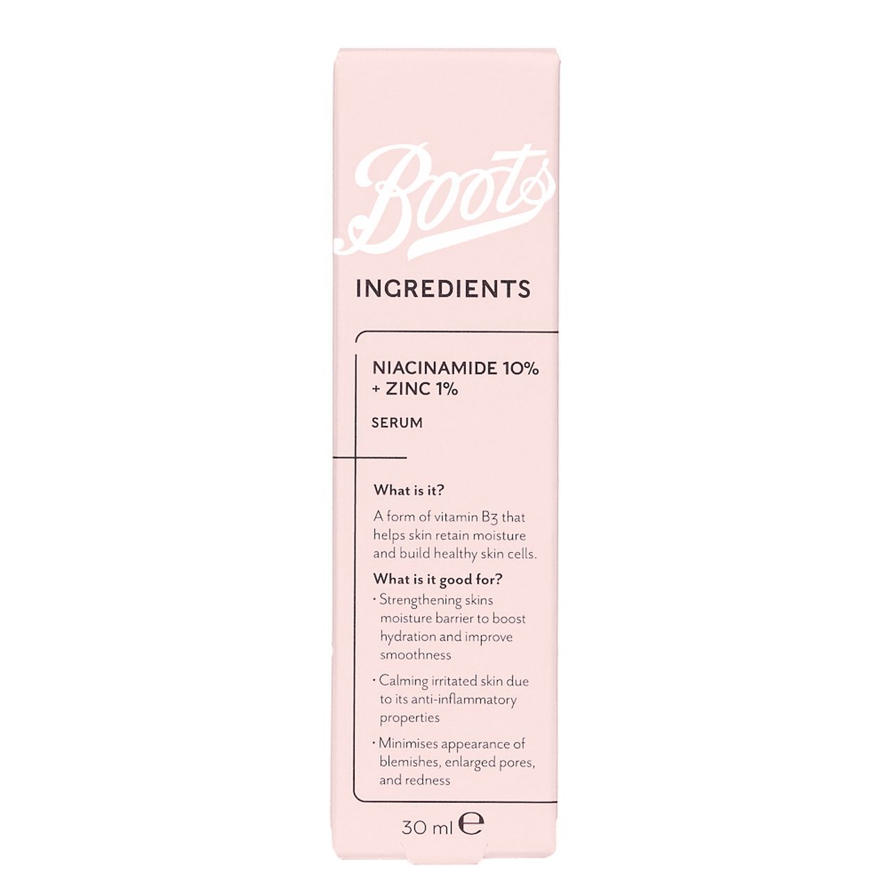 Boots Ingredients Niacinamide 10% + Zinc 1% Serum 2