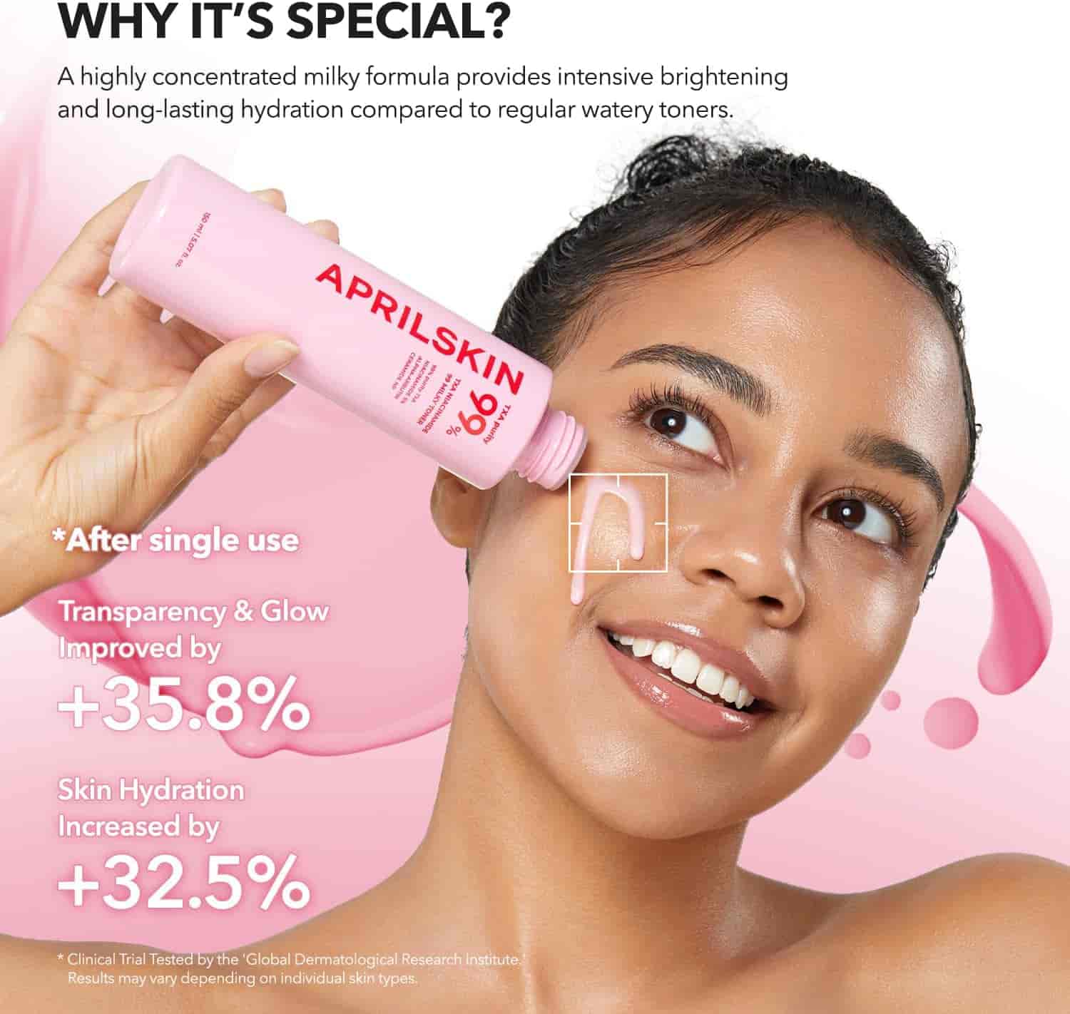 April Skin TXA+Niacinamide 99 Pink Milky Toner 4