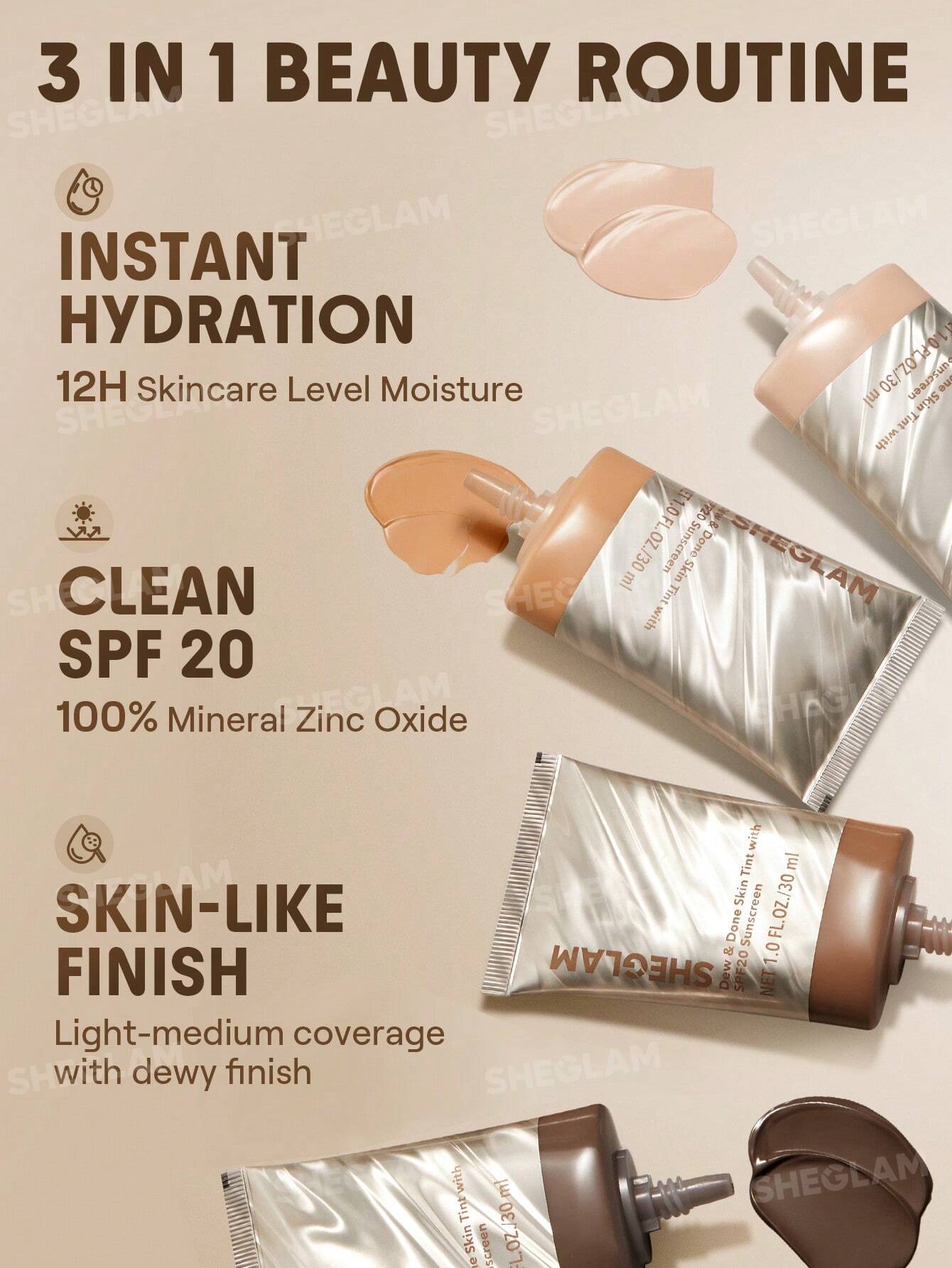 Sheglam Dew & Done Skin Tint With SPF20 Sample 4