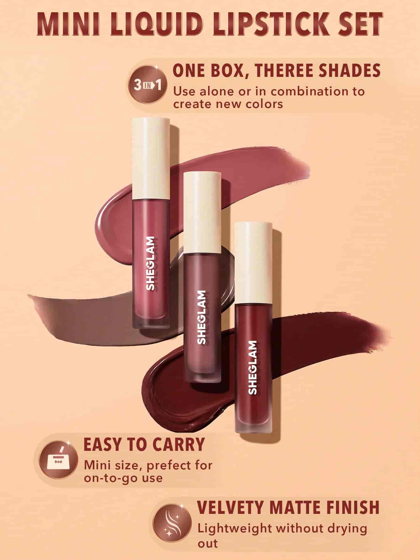 Sheglam Matte Allure Mini Liquid Lipstick Set (3pcs) 5