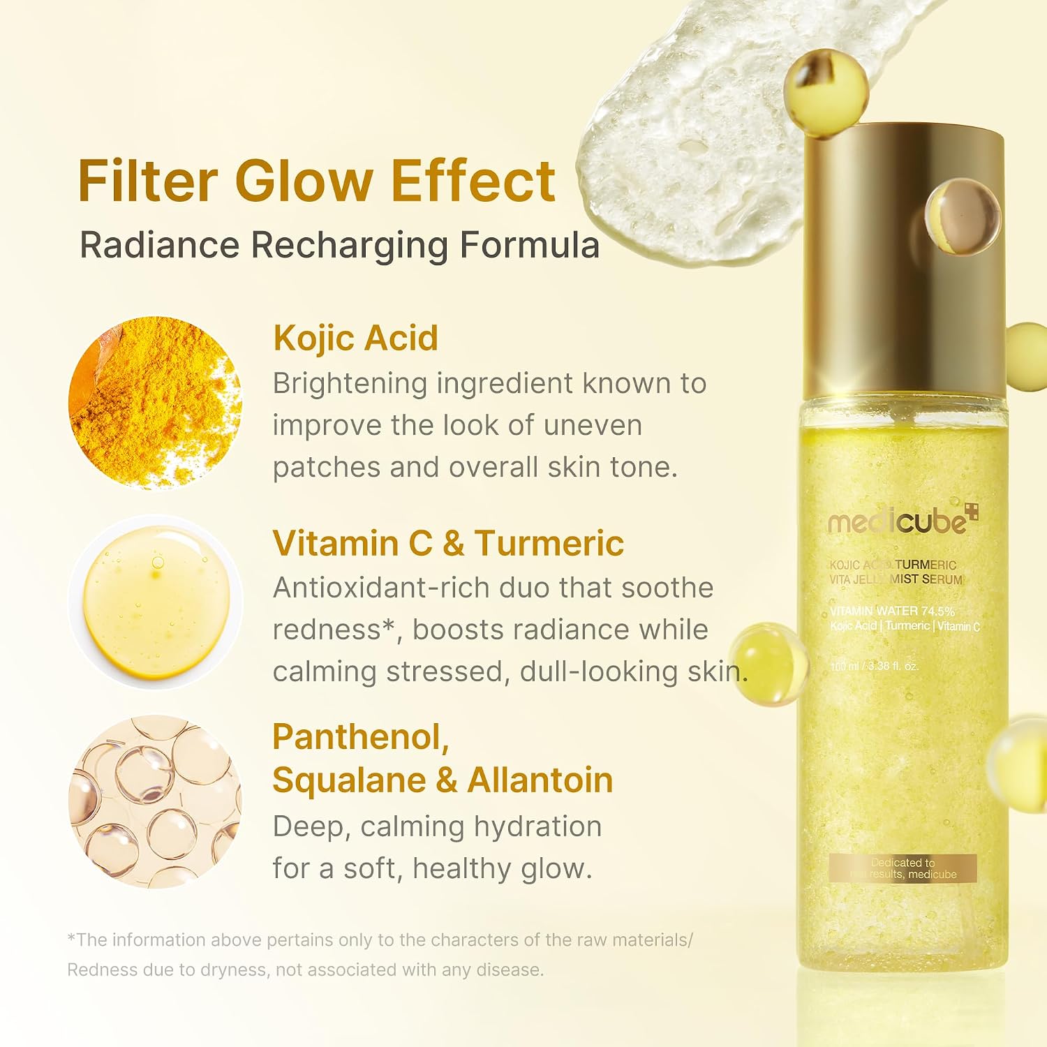 Medicube Kojic Acid Turmeric Vitamin Gold Jelly Mist Serum 4