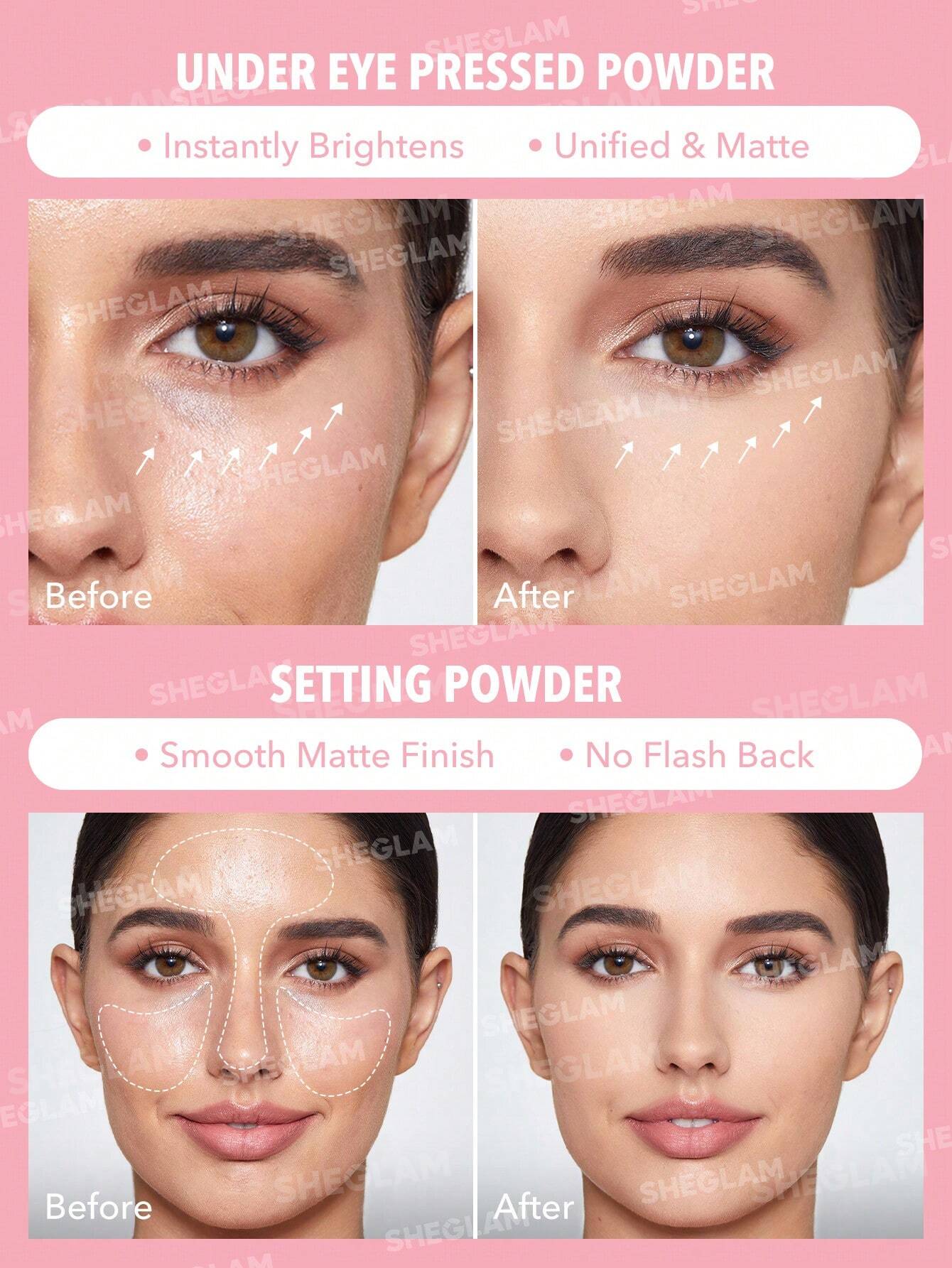 Sheglam Insta-Ready Face & Under Eye Setting Powder Duo 3