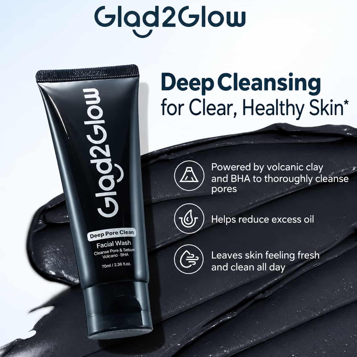 Glad2Glow Facial Wash 70ml 3