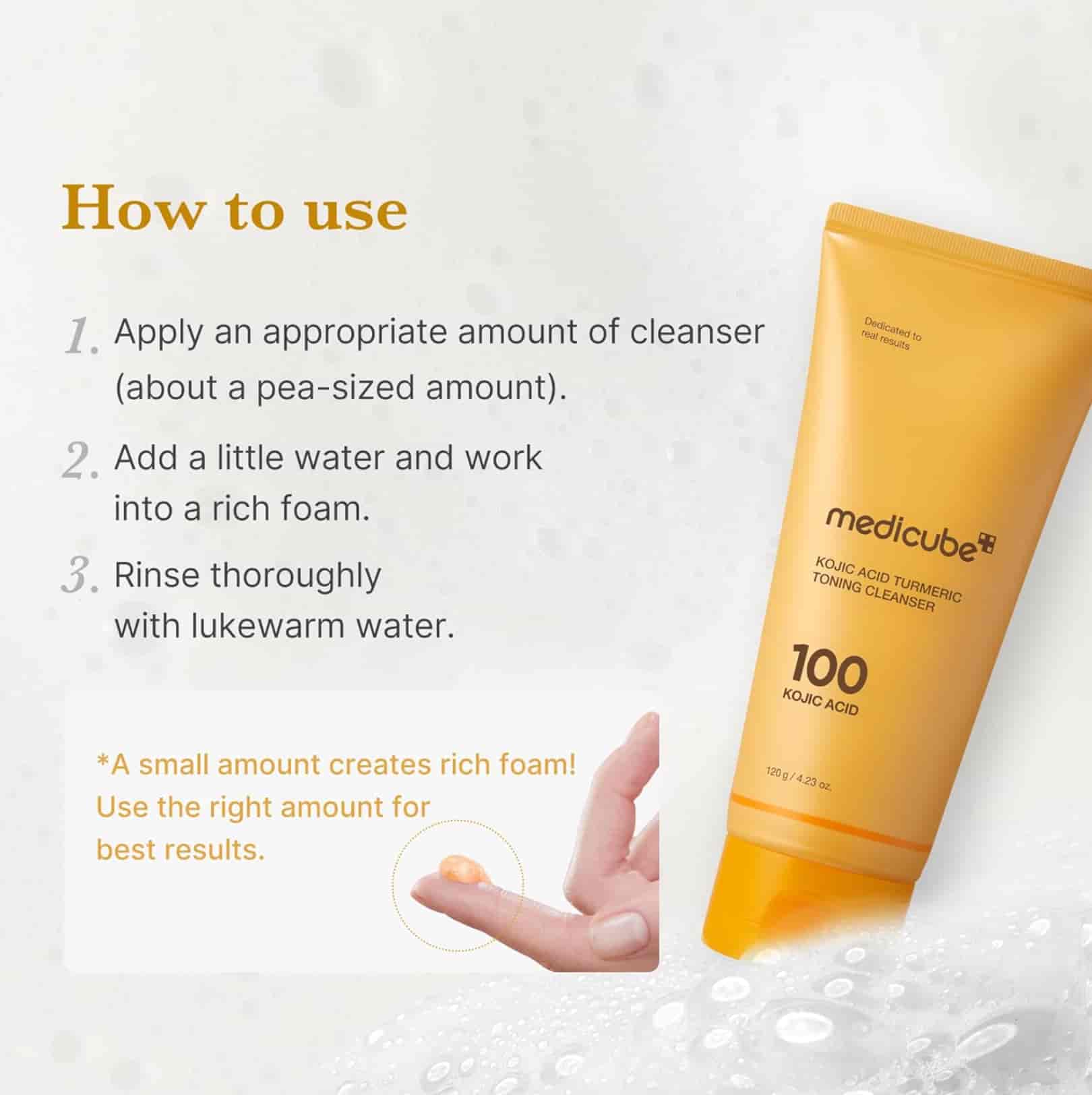 Medicube – Kojic Acid Turmeric Toning Cleanser 4