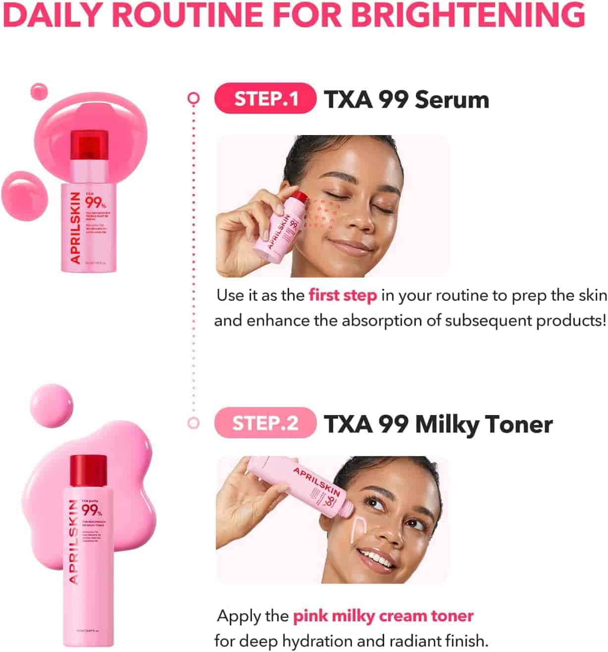 April Skin TXA+Niacinamide 99 Pink Milky Toner 2