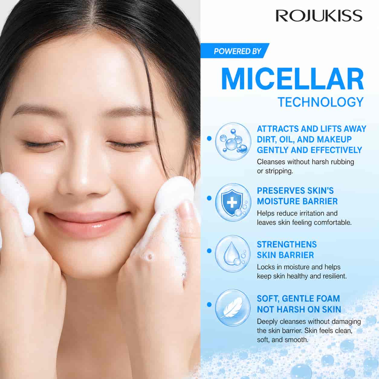 Rojukiss Micellar Deep Cleansing Foam  3