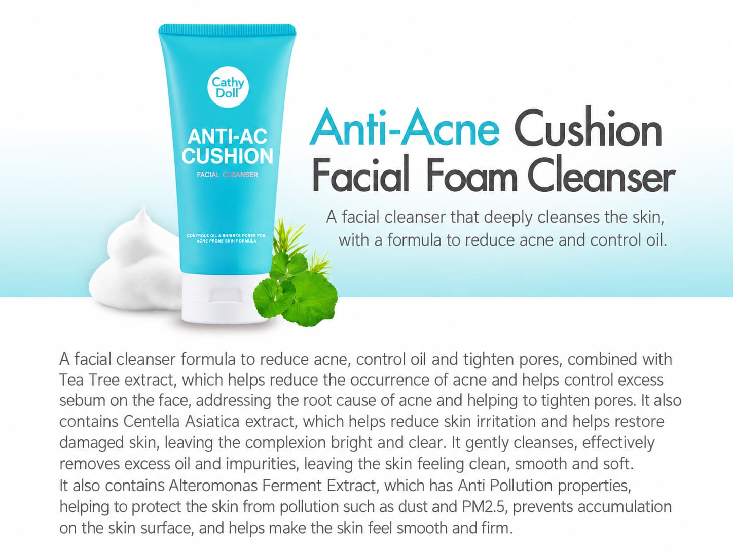 CATHY DOLL Cushion Facial Foam Cleanser 120 ml 2