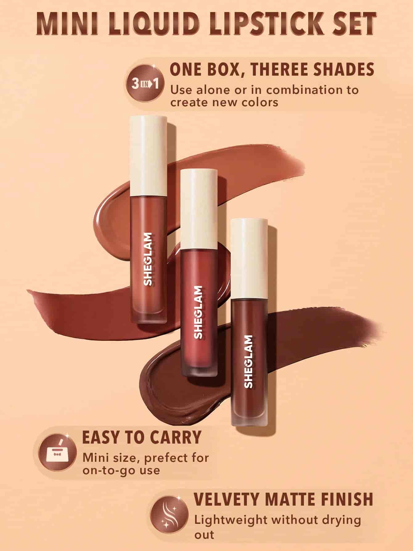 Sheglam Matte Allure Mini Liquid Lipstick Set (3pcs) 4
