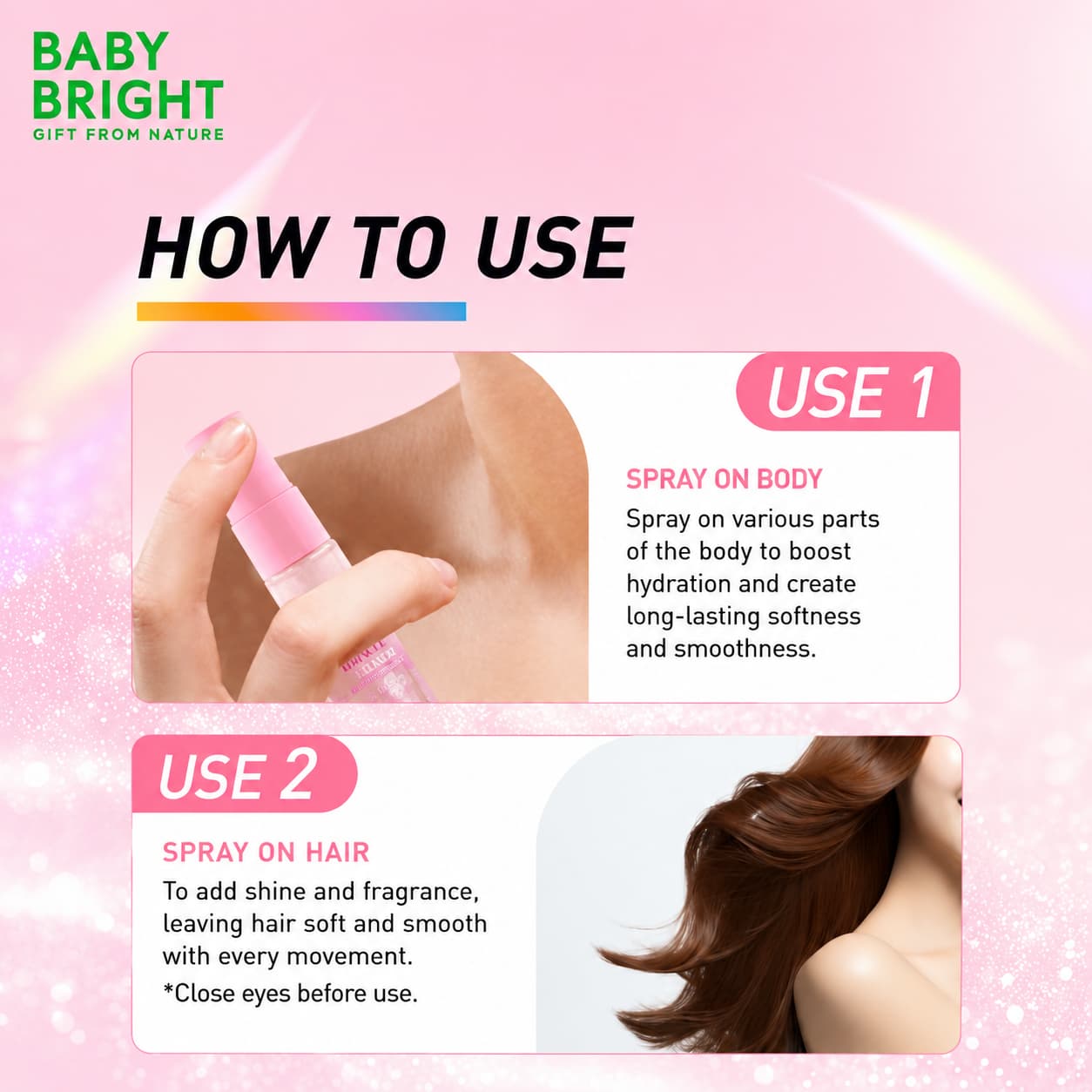 Baby Bright Body & Hair Shimmer Mist 20 ml 3
