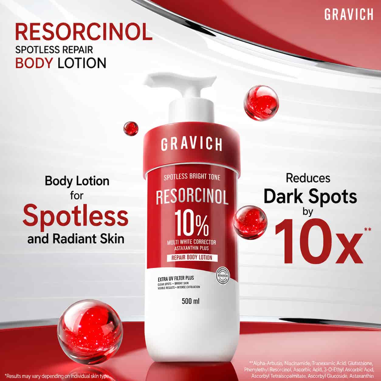 GRAVICH Resorcinol Spotless Repair Body Lotion  3