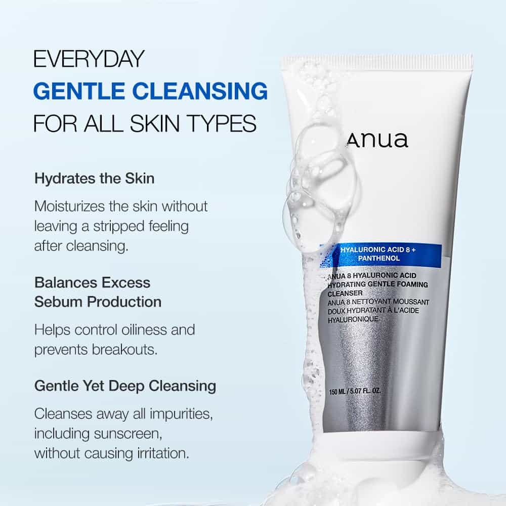 Anua – 8 Hyaluronic Acid Hydrating Gentle Foaming Cleanser  3