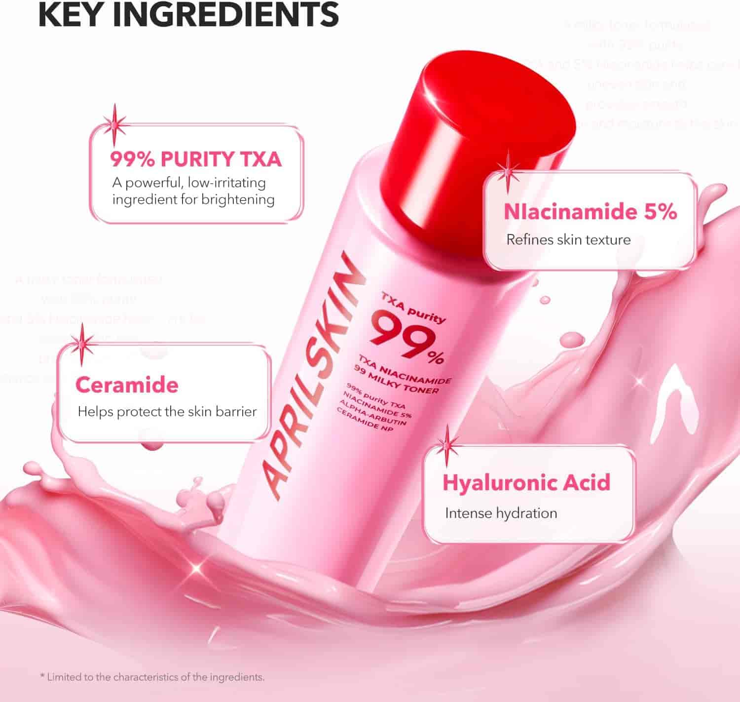 April Skin TXA+Niacinamide 99 Pink Milky Toner 6