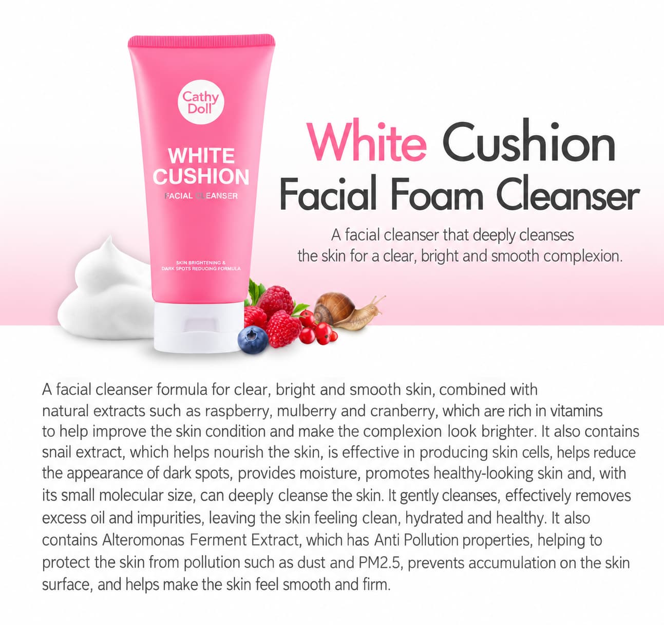 CATHY DOLL Cushion Facial Foam Cleanser 120 ml 2