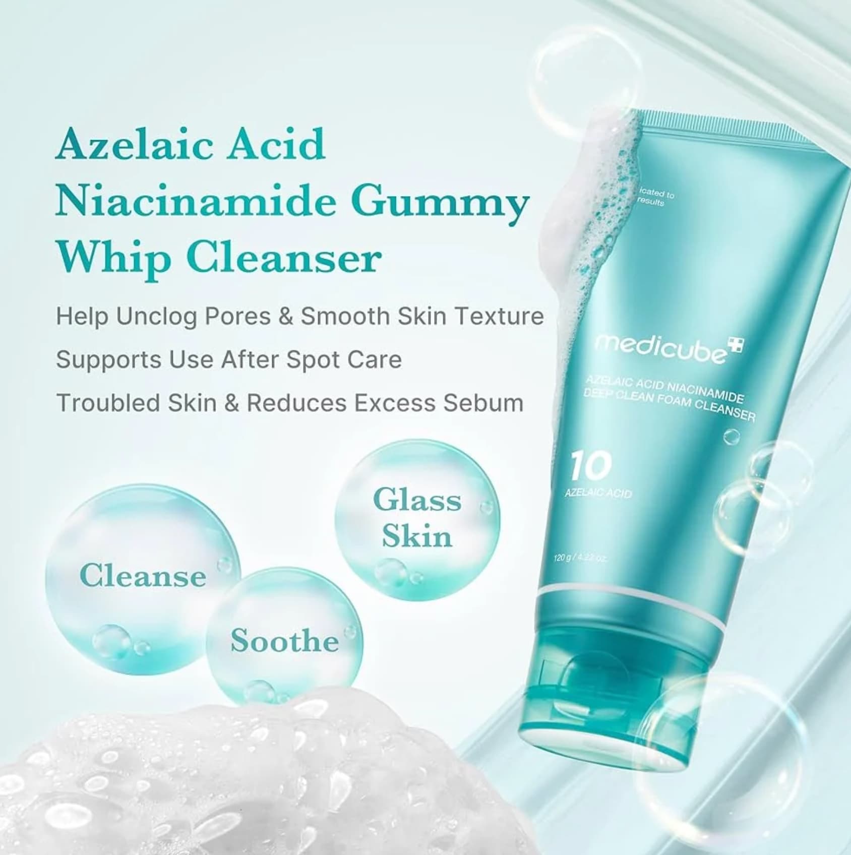 Medicube Azelaic Acid Niacinamide Deep Clean Foam Cleanser  2