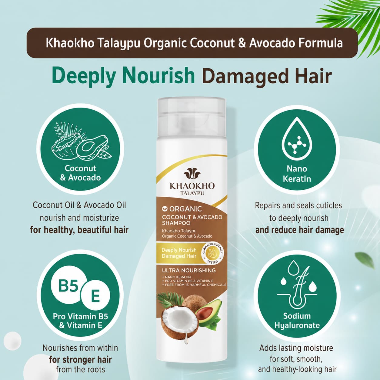 Khaokho Talaypu Coconut & Avocado Shampoo 2