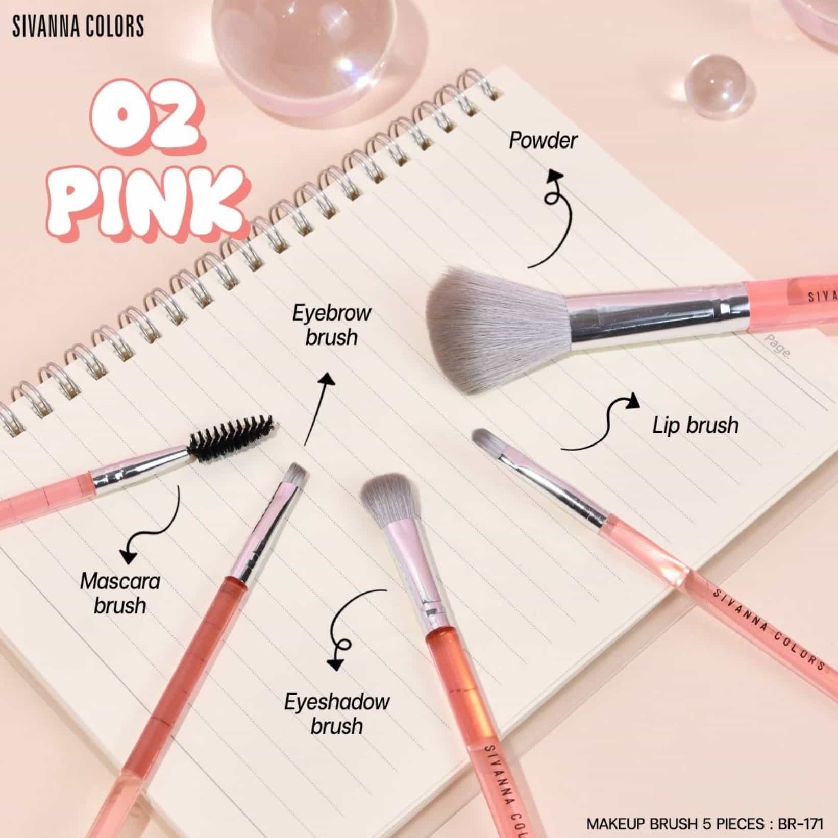 Sivanna color make up brush set 5pcs 2