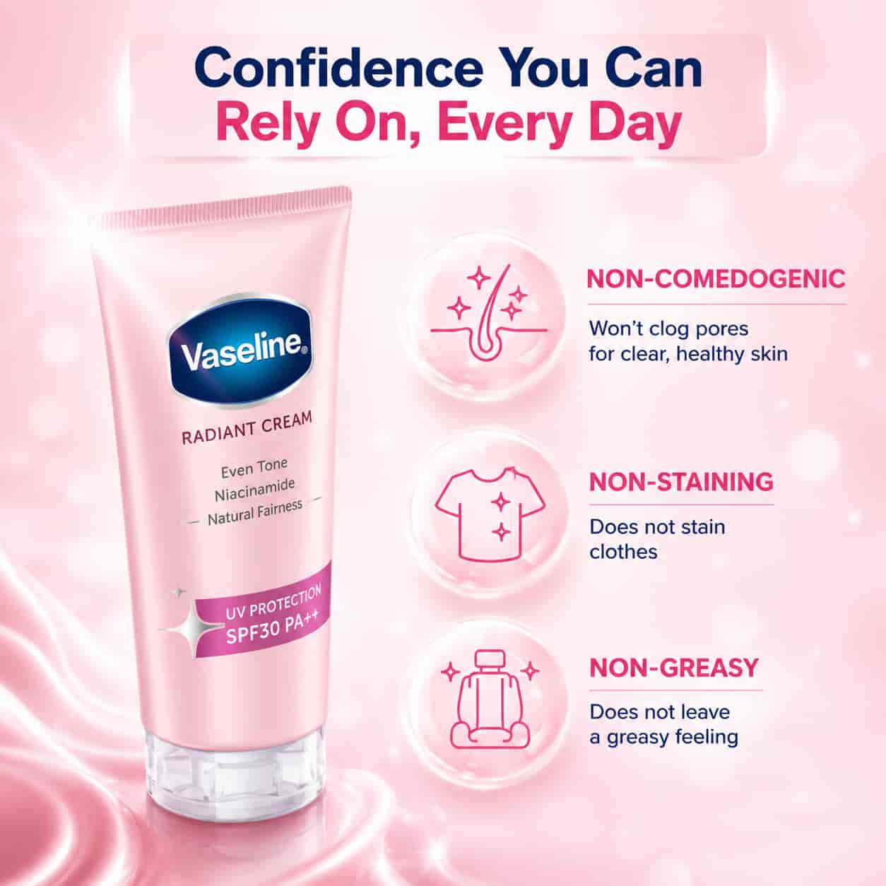 Vaseline Radiant Cream Sunscreen Tone-Up Natural Glow SPF30 PA++ 5