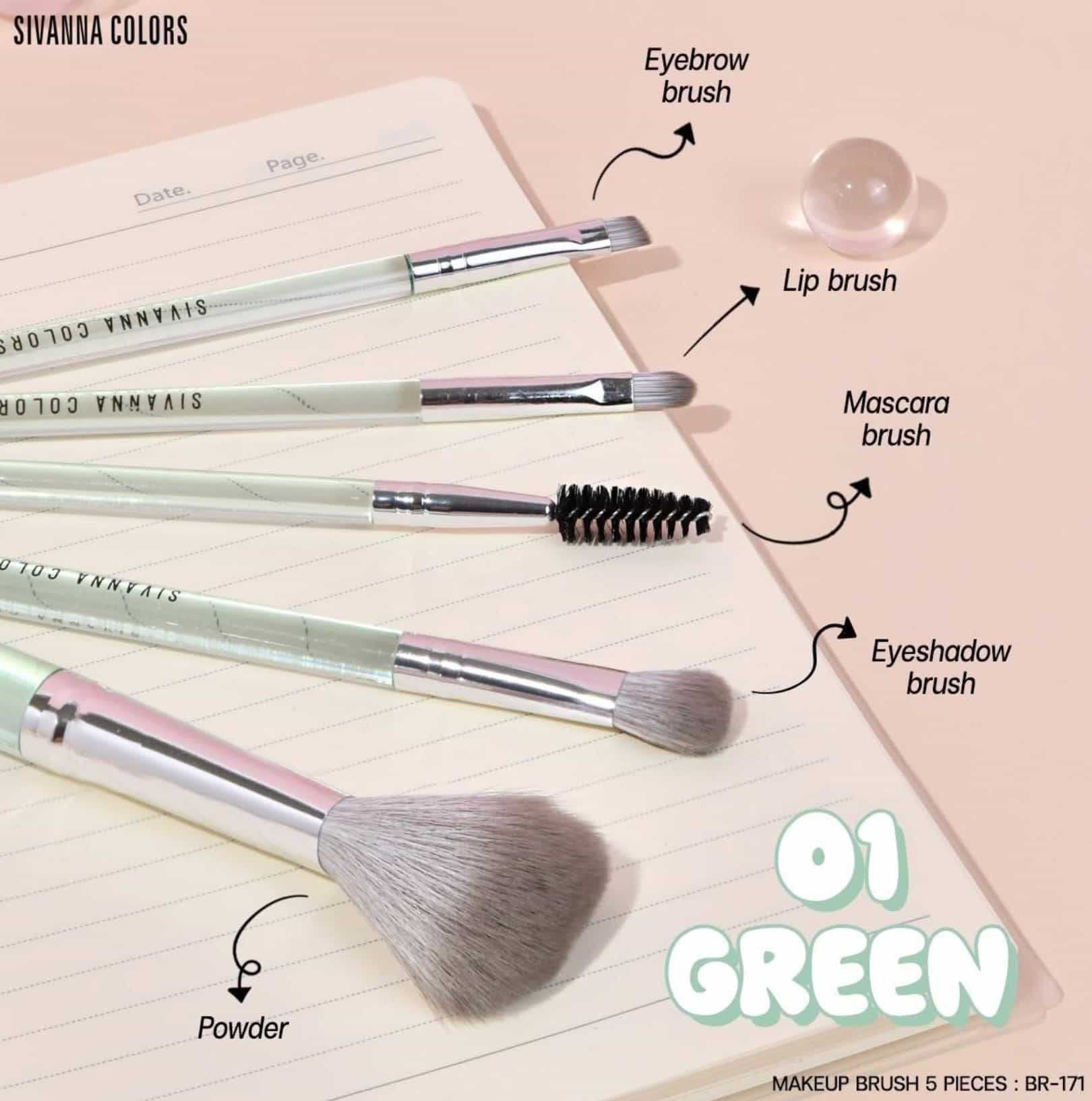 Sivanna color make up brush set 5pcs 2