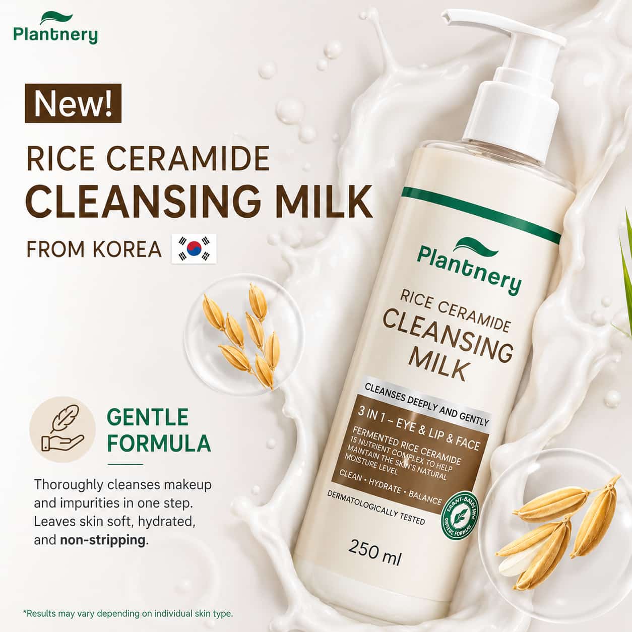 Plantnery Rice Ceramide First Cleansing Milk  2